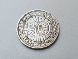 🇩🇪. 50 Reichspfennig 1928 F