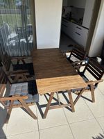 Ilea table and 4 chairs- with 4 set of pillows- newlypainted
