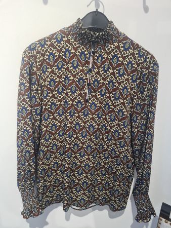 Rich & Royal Bluse mit Stehkragen und Muster Grösse S