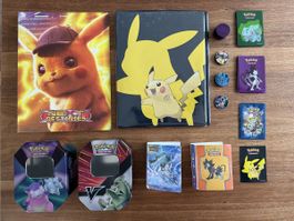 Pokémon, lot accessoires : classeurs, boîtes, sleeves, jeton