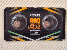 1X2 AGO Batterien, LR63, LR379, LR69, LR521- 1,5V — neu