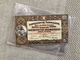 Alte Schweizer 5 Franken Banknote von 1951