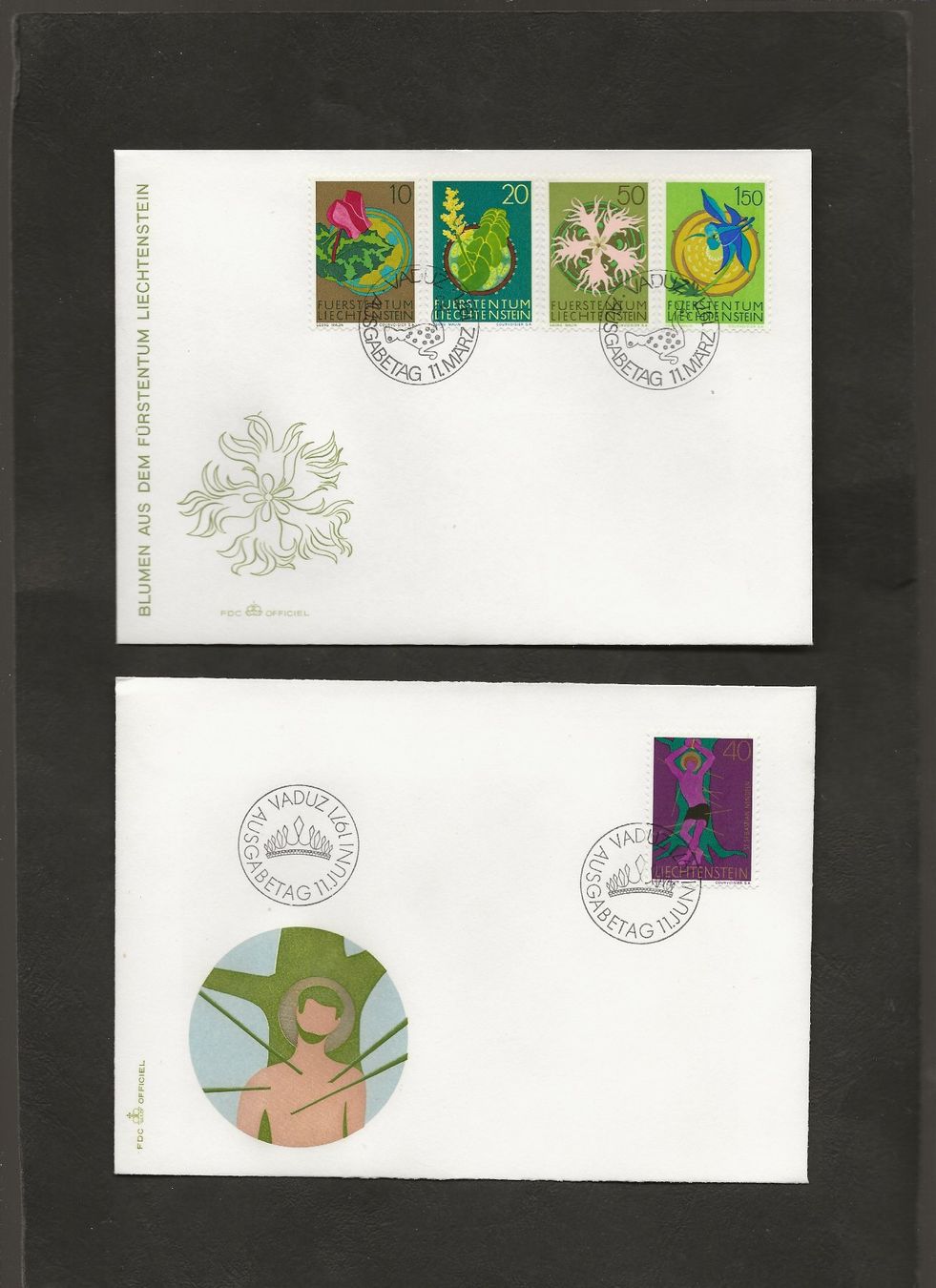 Tutti i francobolli: 16 FDC Liechtenstein 1970 bis 1972 – Usato da Au ZH venduto da xelagreb01 4