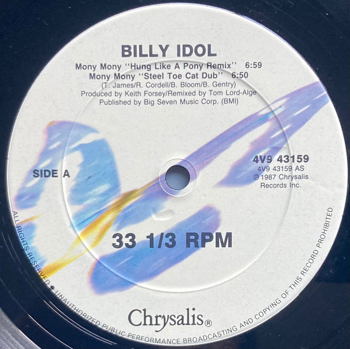 Schallplatten: BILLY IDOL - MONY MONY LIVE – Gebraucht aus Poliez-Pittet von Newtown-Records 2
