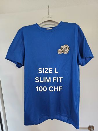 Moncler Blue Tee - Size L Slim Fit