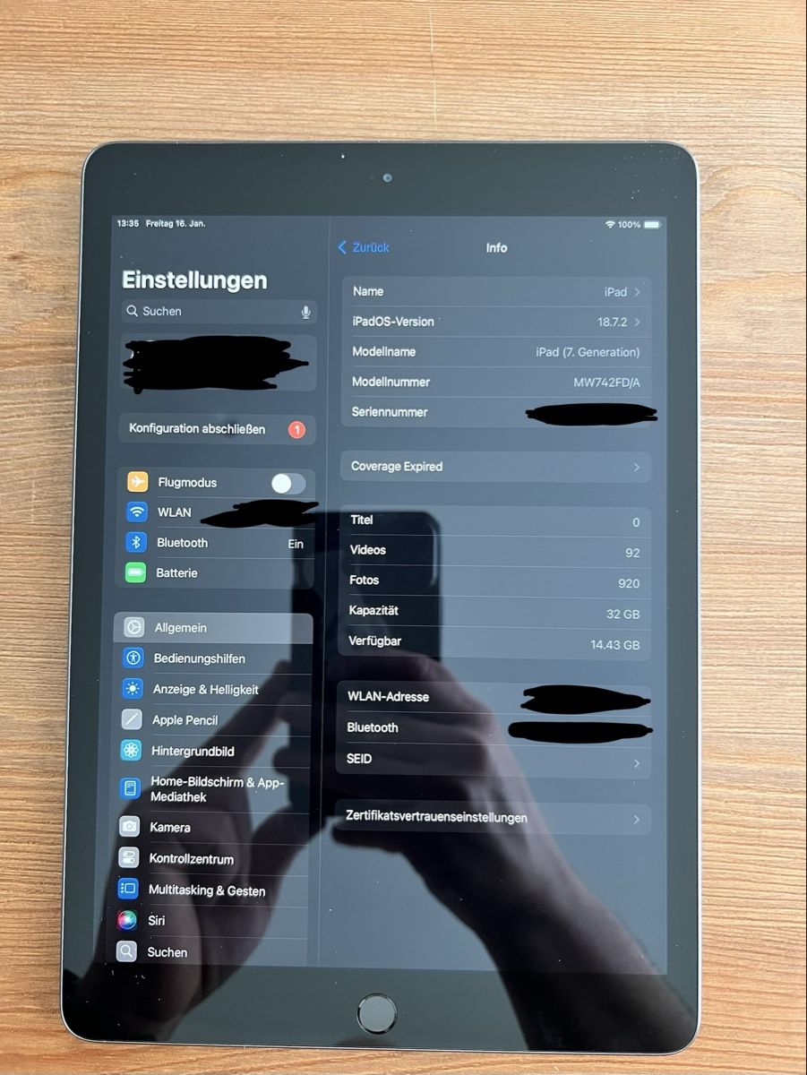 Apple Tablet PC: 📱 Apple iPad 7. Generation – 32 GB – Space Grey 🍎 – Gebraucht aus Chur von VictorVance 2