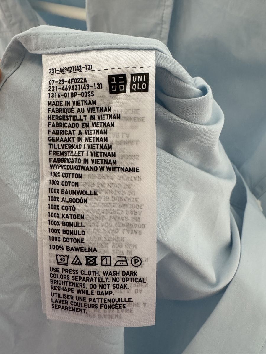 Uniqlo Camicette: UNIQLO Hemdbluse hellblau Grösse M - 100% Baumwolle – Usato da Zürich venduto da s.o13 2
