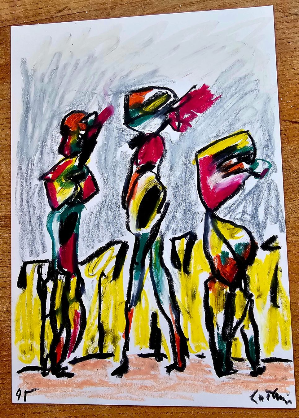 Gemälde: LUC LATHION - Dessin original signé, 1995 – Gebraucht aus Les Valettes von Nuba1