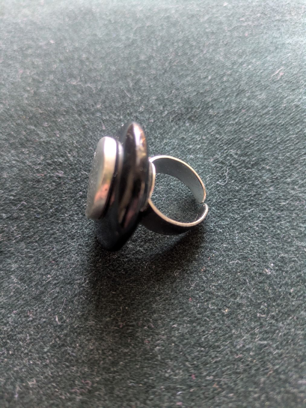 Anelli: Schwarzer Vintage Ring mit Silber, verstellbar – Usato da St. Gallen venduto da Jasik1 3