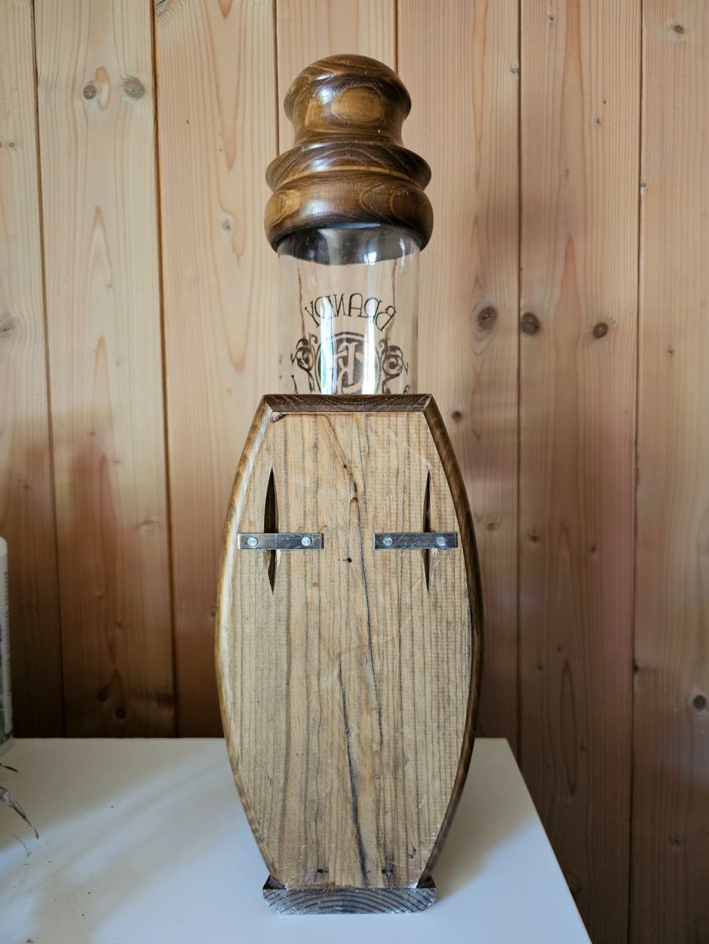 Verres: Getränkedispenser Brandy Glas Holz mit 4 Gläsern – D'occasion à Bigenthal par Westerngirl 2