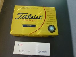 15 Golfbälle Titleist NXT mit UBS-Logo neu