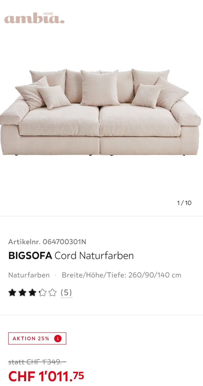 Sofas: Big Sofa – Neuf (Voir description) à Lupsingen par Def74 2