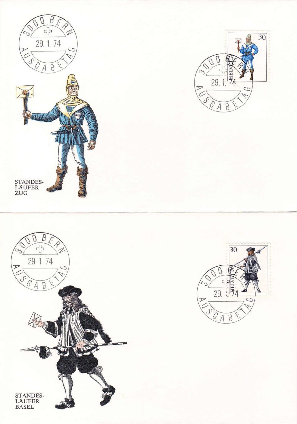 Tutti i francobolli: 1974, INTERNABA Ausschnitte mit off.  ET-Stempel "Bern" – Usato da Wenslingen venduto da riger11 3