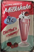 NEU - Blechschild - Hot Fifties - Milkshake [20x30 cm]