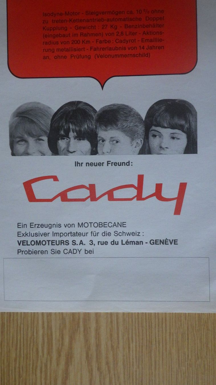 MBK Ciclomotori: MOTOBECANE CADY M1 PROSPEKT 1966 – Usato da Wängi venduto da Toeff85 2