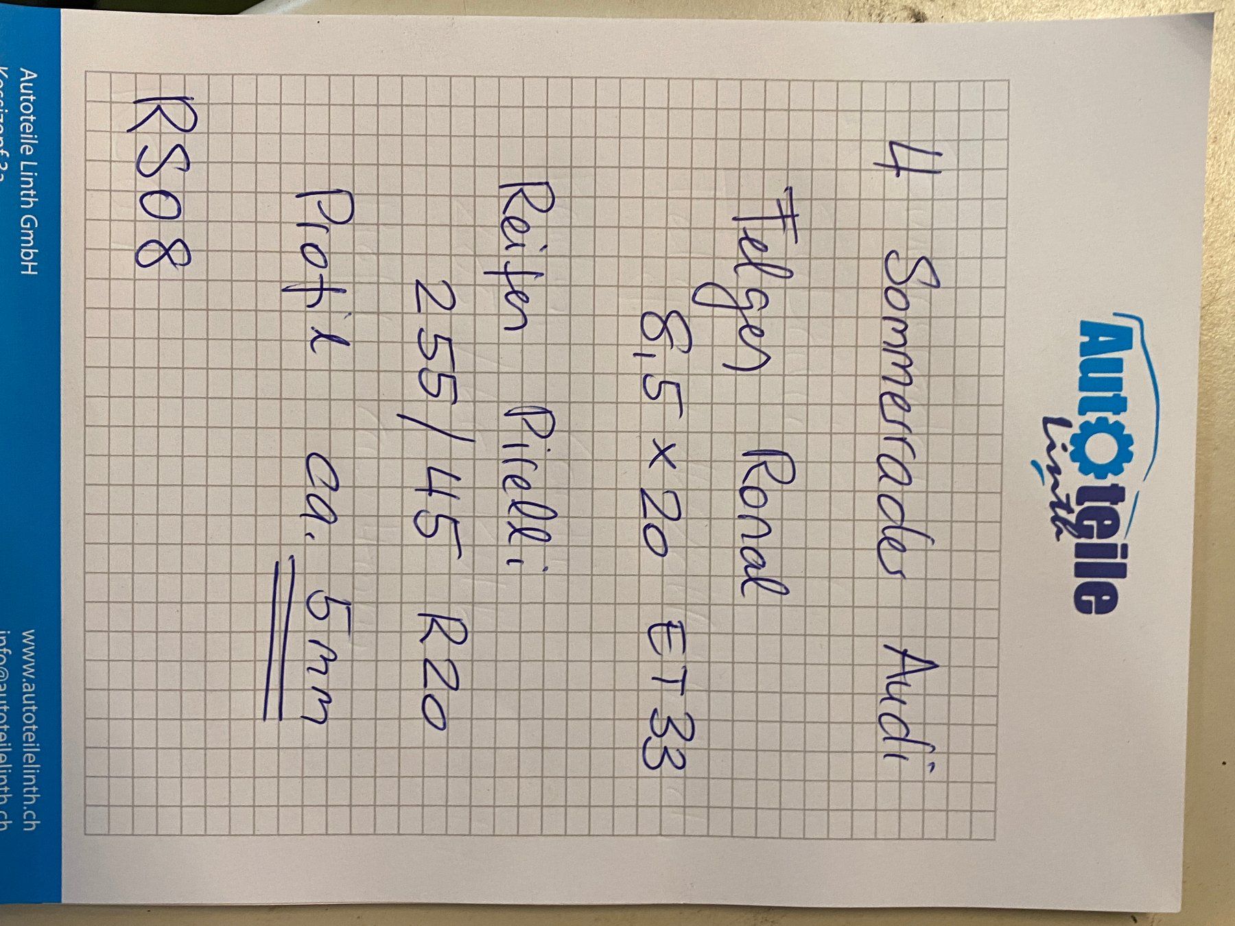 Pneumatici & Ruote complete: Sommerräder Audi 255/45 R20 – Usato da Kaltbrunn venduto da Steoli74 4