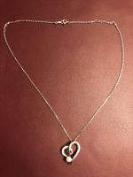 Damenkette mit Herz-Anhänger aus 18 Karat Weissgold Au 750