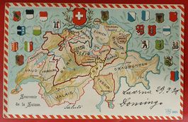 Prägekarte, Souvenir de la Suisse 1904