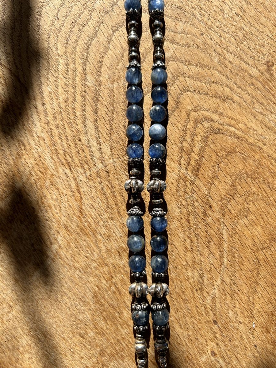 Catenine: Halskette Silber 925 Blau Statementkette Boho Ethno I – Usato da Trin venduto da kreadiva 2