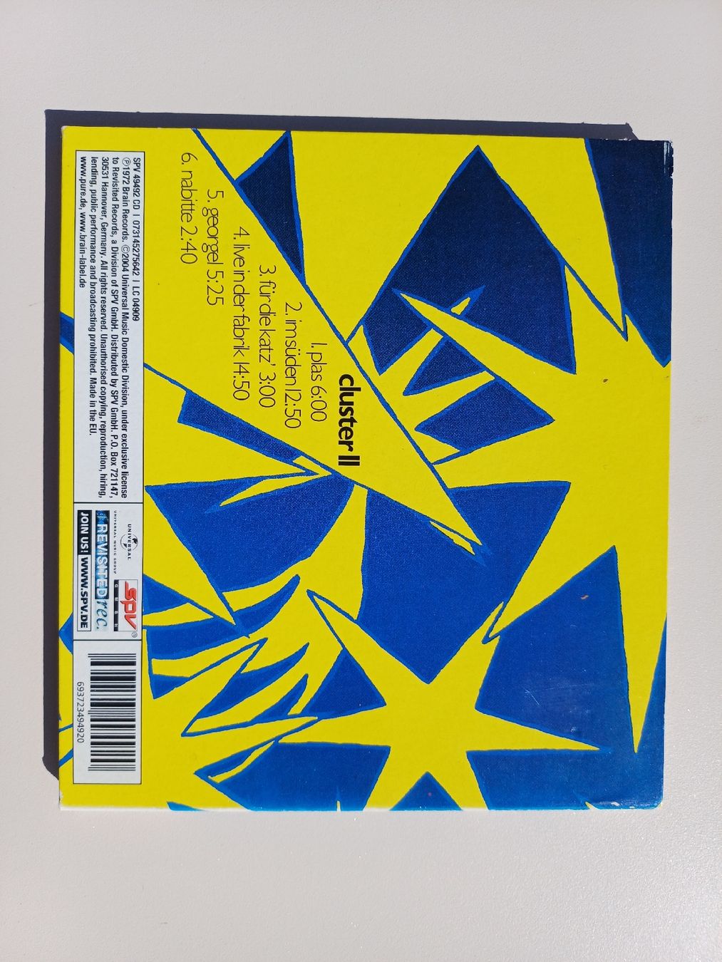 CDs: Cluster "Cluster II" CD digipack – Neu (gemäss Beschreibung) aus Begnins von Drastic-Sound 1