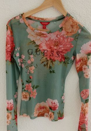 Haut Guess à fleurs manches longues taille XS