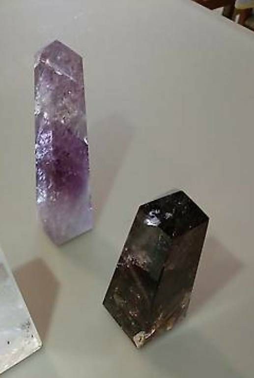 Mineralien & Heilsteine: Amethystspitze, Rauchquarzspitze – Gebraucht aus Rebstein von Dom-Grab_83