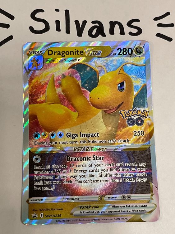 Dragonite Vstar Pokemon GO Black Star Promo SWSH236 Englisch