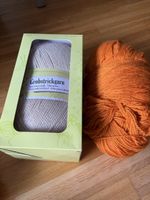 Wolle Grobstrickgarn beige neu und orange gebraucht