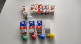 Vintage Glühbirnen Sammlung: Osram, Philips & farbige Birnen