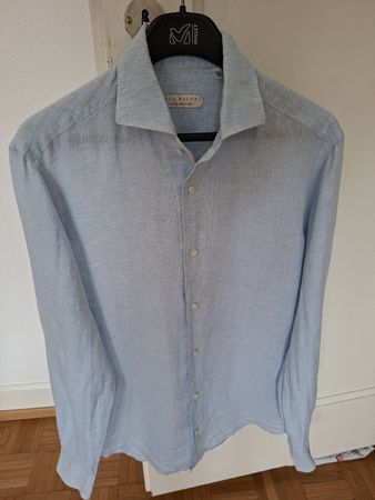 Chemise homme bleu clair 100% lin taille 38 15 LUCA FALONI
