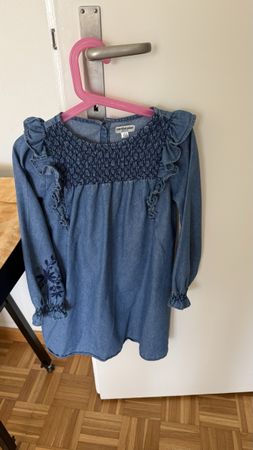 Vertbaudet Jeanskleid Gr. 122 mit Stickerei - Top