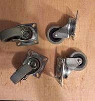 4 Lenkrollen Stahlplatte mit Gummirollen gebraucht
