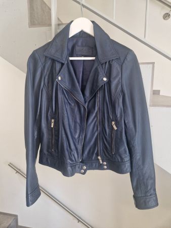 Lederjacke Damen dunkelblau Grösse M guter Zustand