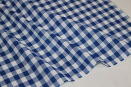 ***AUSVERKAUF*** Stoff Baumwolle royalblau/weiss