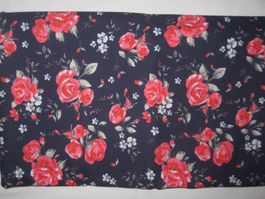 Baumwollstoff marineblau mit Rosen