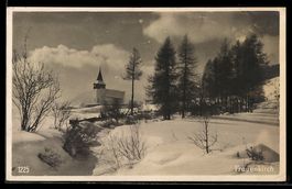 Frauenkirch, Ortspartie mit Kirche im Wi