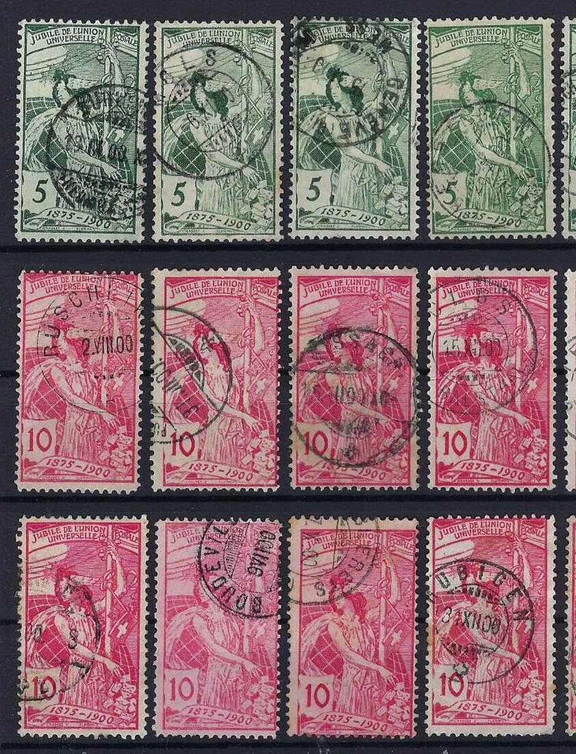 Alle Briefmarken: 1900 U.P.U verschiedene gute Werte gest. – Gebraucht aus Hitzkirch von walti1959 1