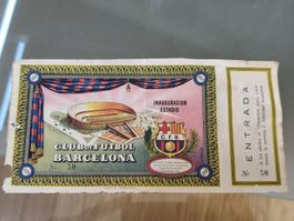CF Barcelona billet officiel inauguration Camp Nou en 1957