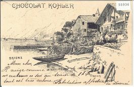 Chocolat Kohler - Brienz - Stabstempel: Motiers NE - Bahnste