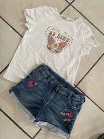 C&A/LCW Sommer Set, T-Shirt+Shorts, Gr. 128, Top Zustand!