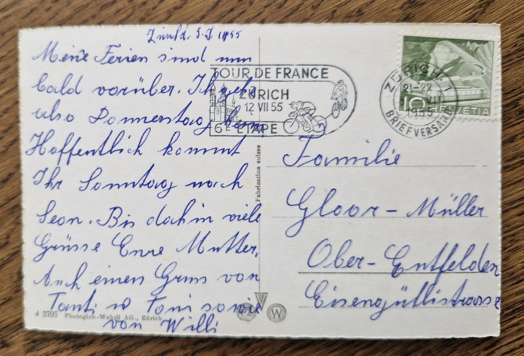 Cartoline postali: Zürich Grossmünster 1955 – Usato da Ebikon venduto da Donar50 1
