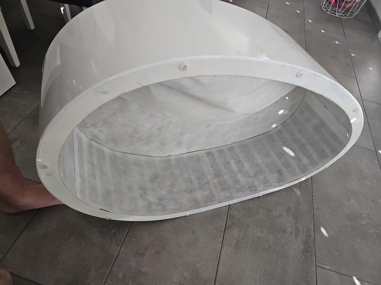 Tavoli: Table basse blanche design Ovale "Galet" 90x60x26cm – Usato da Epautheyres venduto da nico846 2