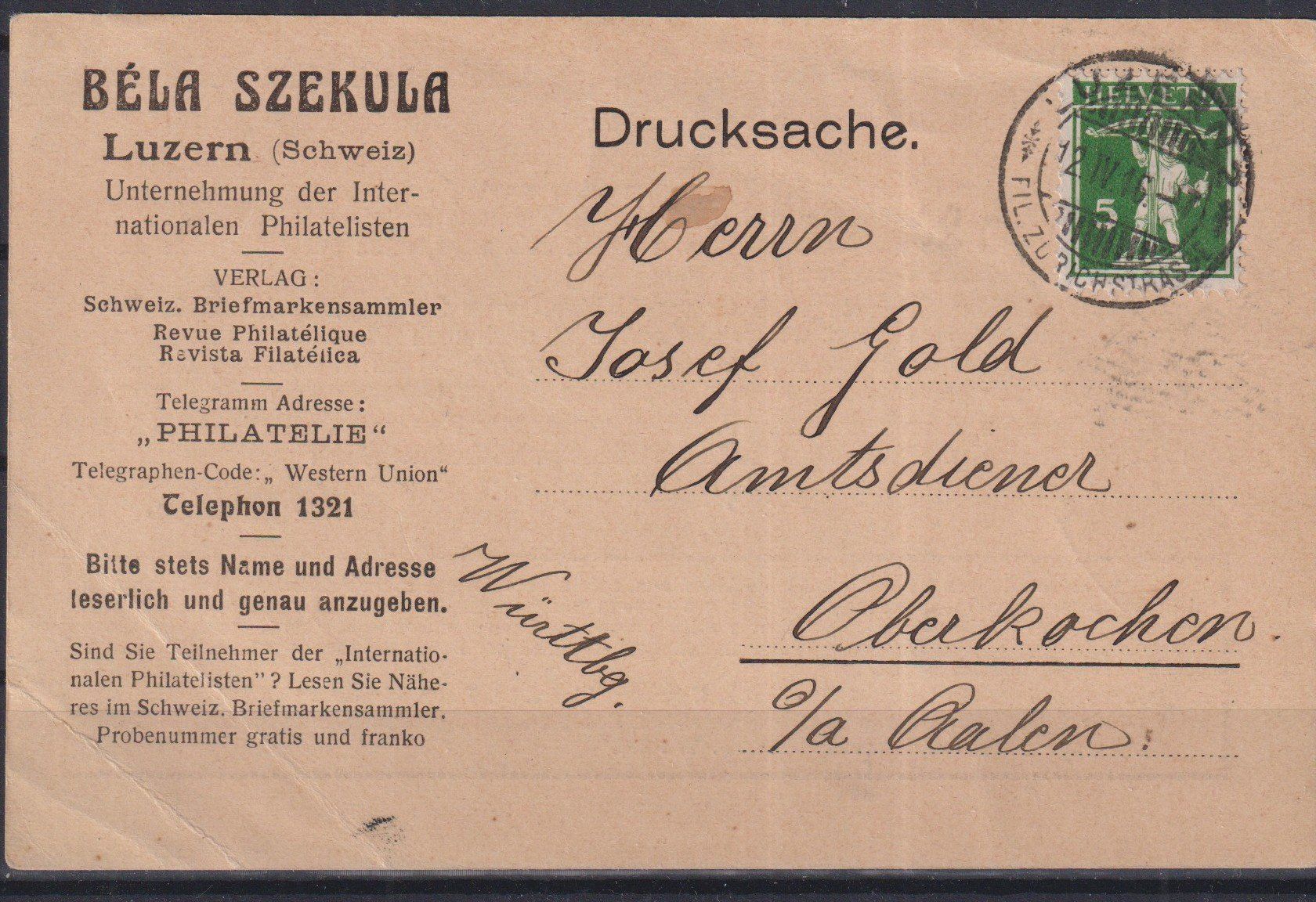Tutti i francobolli: P82) Brief Béla Szekula, sehe Scan – Usato da Claro venduto da Chanty7