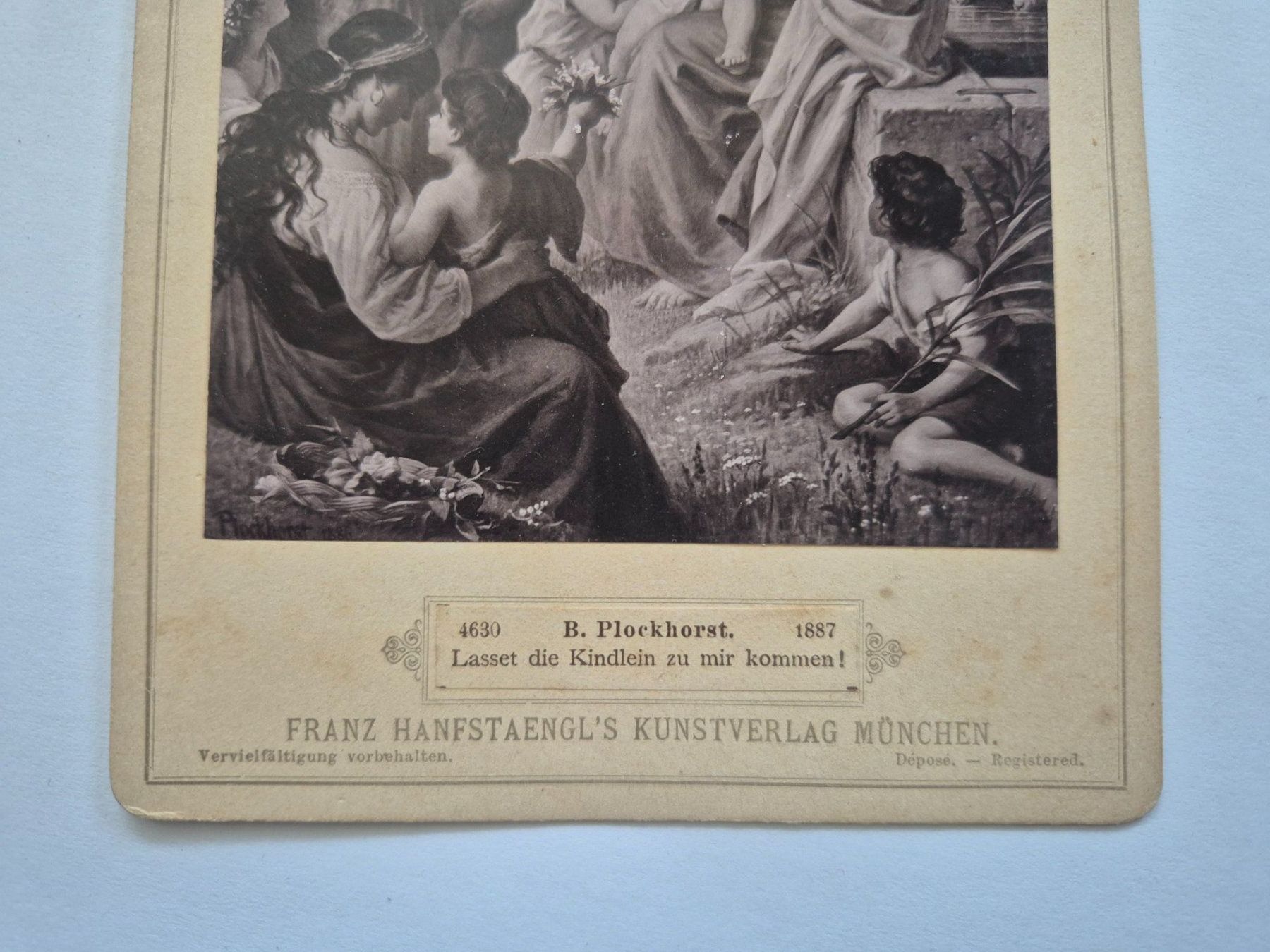 Foto & Immagini: B. Plockhorst 1887 Bild "Lasset die Kindlein" Franz Hanfs... – Usato da Langendorf venduto da zvonu161 2