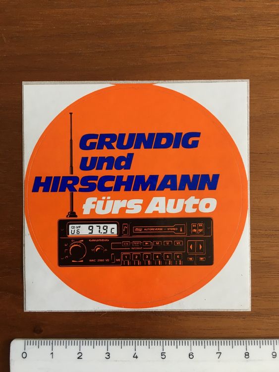 Autocollant Vintage Original Grundig TV - Années 80 - Sticker Pub Italie