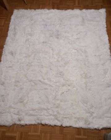 Tapis peaux alpaga Veritable blanc