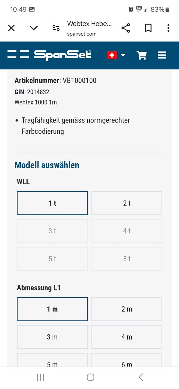 Tutti gli attrezzi: SpanSet Hebegurten – Nuovo e nell'imballaggio originale da Niederhünigen venduto da q-markt 2