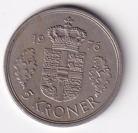 Tutti le monete: Dänemark 5 Kroner 1976 – Usato da Neuchâtel venduto da karlpierrino 1
