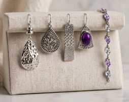 Set gioielli orecchini bracciale color argento nuovo