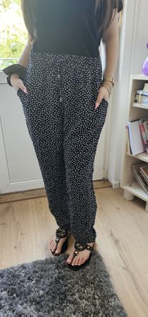 Polka Dot High Waisted Summer Pants - Size L- Great Conditi